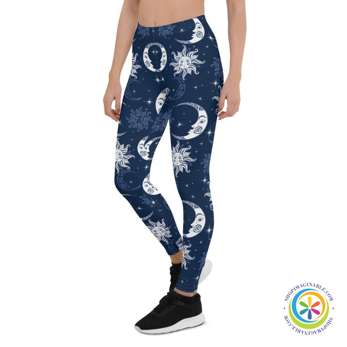 Celestial Sun & Moon Full Length Leggings-ShopImaginable.com
