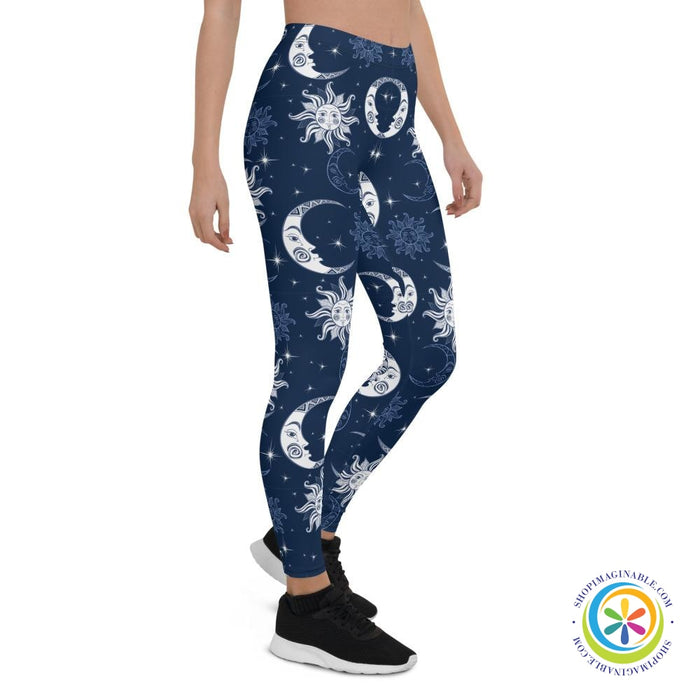 Celestial Sun & Moon Full Length Leggings-ShopImaginable.com