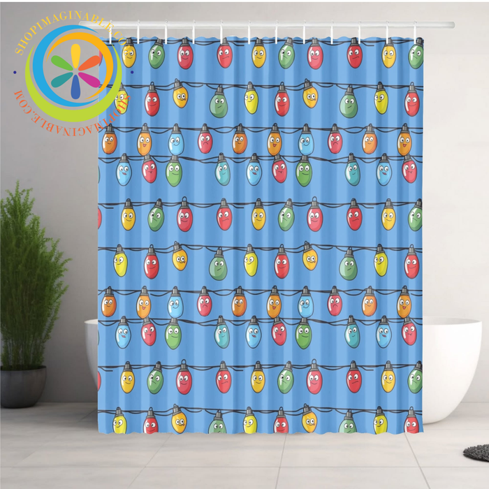 Christmas Lights Shower Curtain