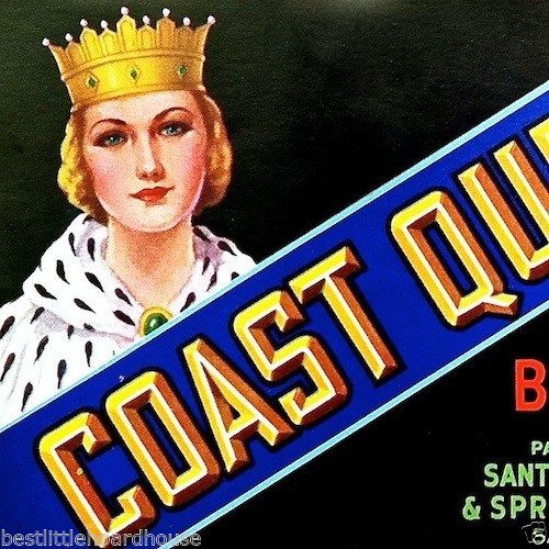 COAST QUEEN CALIFORNIA BROCCOLI Vegetable Crate Label