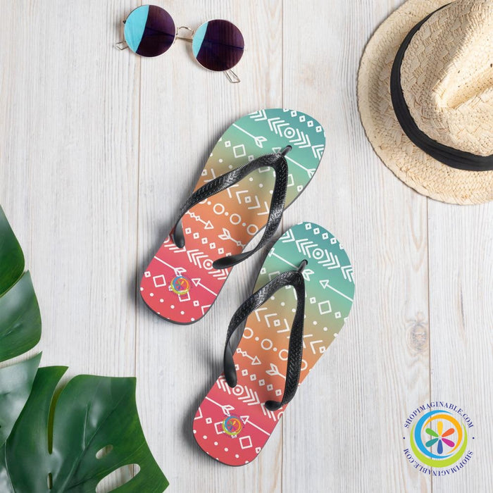 Colorful Boho Chic Flip-Flops-ShopImaginable.com
