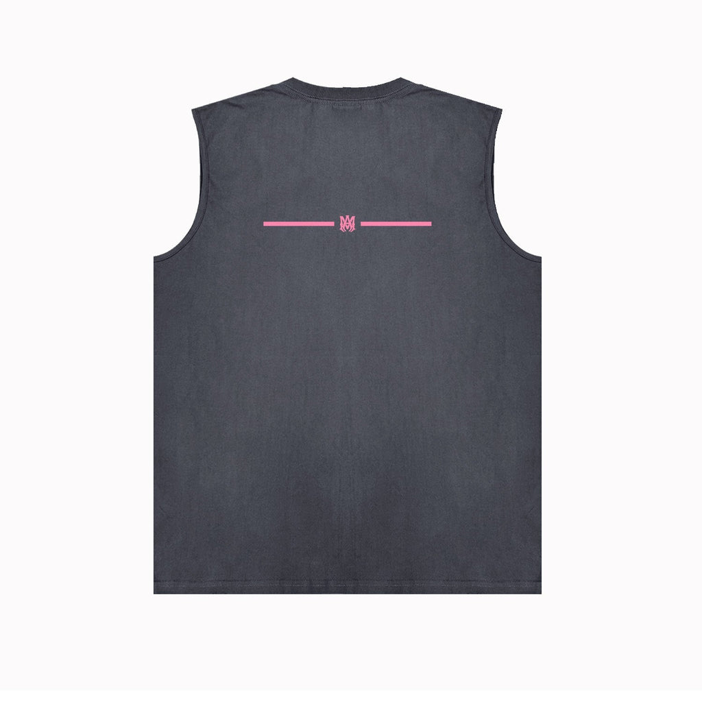 Amiri tank top small spider letter horizontal stripprinting