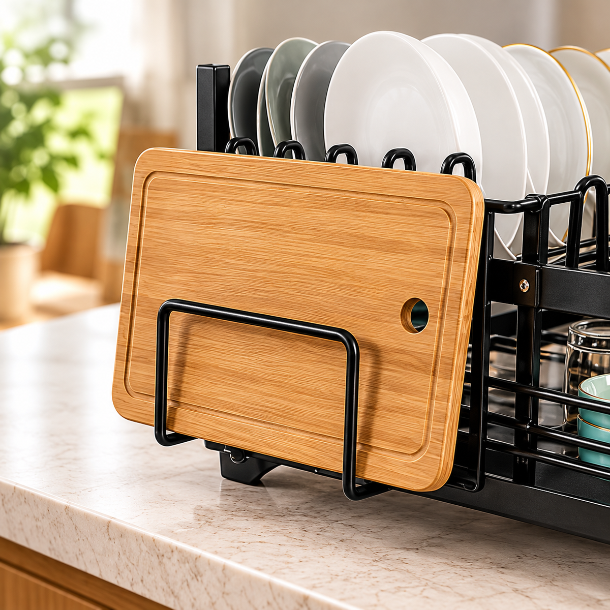 Large Capacity Kitchen Organizer with Drainage Tray