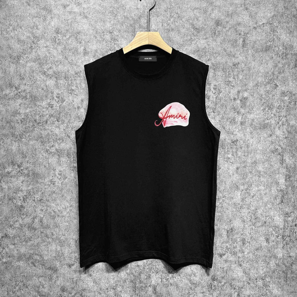 Amiri tank top pink beach print