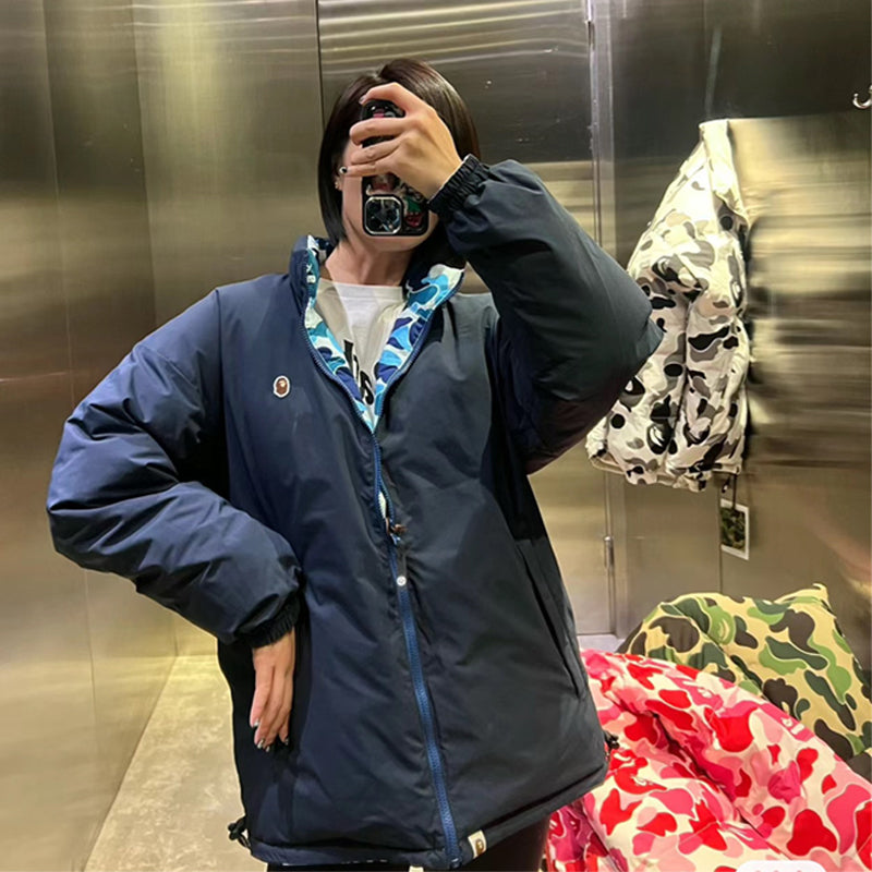 Bathing Ape Coat Double-Sided Camouflage Zipper Cotton-Padded Coat