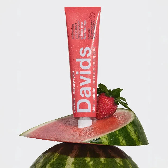 Davids kids + adults premium toothpaste / strawberry watermelon