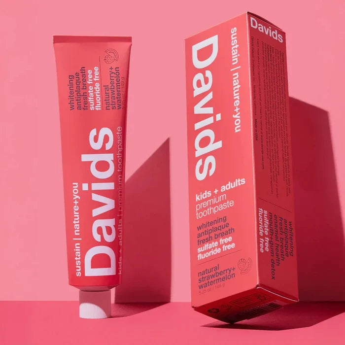Davids kids + adults premium toothpaste / strawberry watermelon