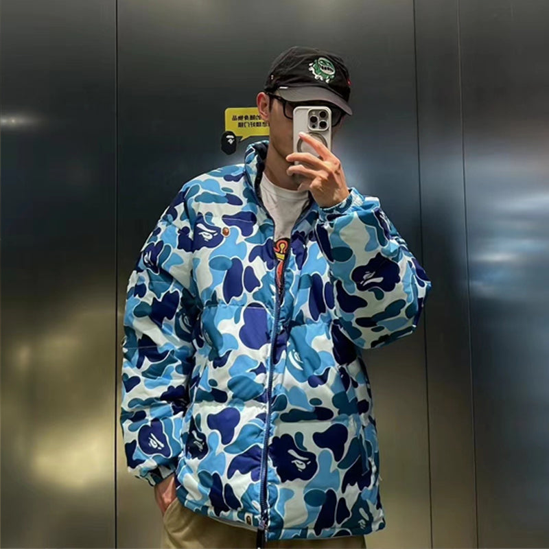 Bathing Ape Coat Double-Sided Camouflage Zipper Cotton-Padded Coat