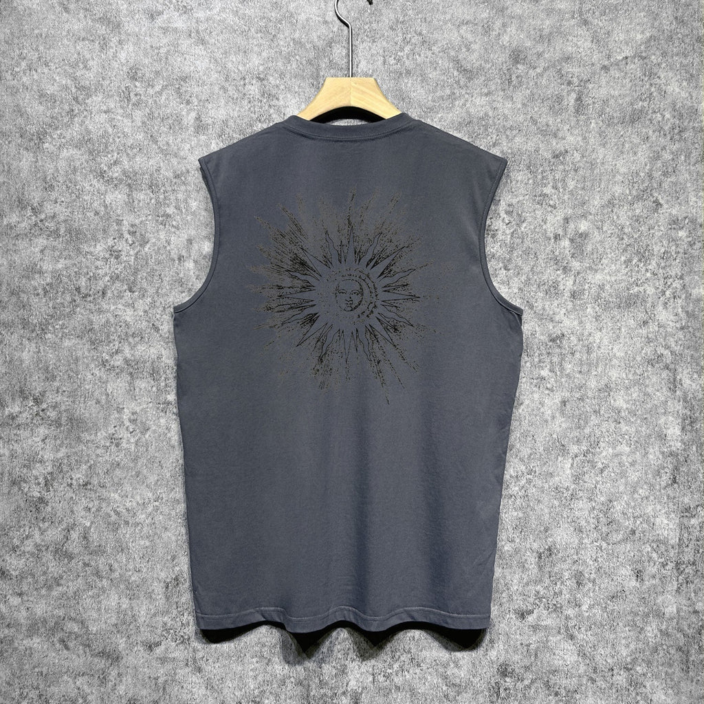 Amiri tank top cut out sun portrait printing