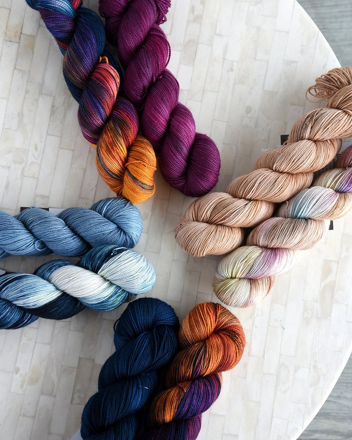 Destination Yarn fingering weight yarn Denim - Dyed to Order