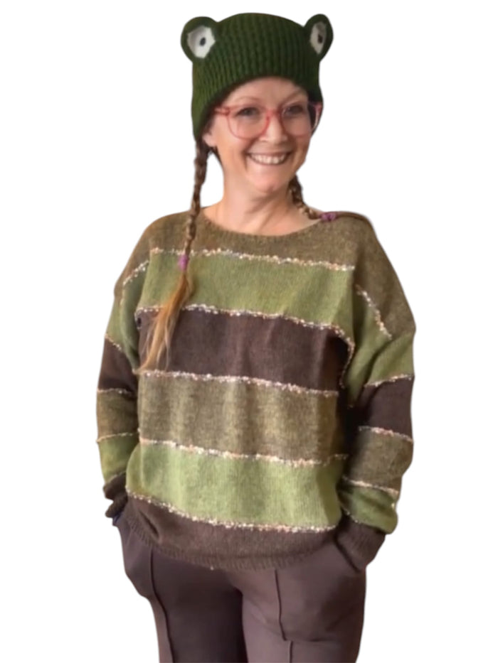 Dirty Matcha Striped Sweater Mattie B's Gifts & Apparel Top