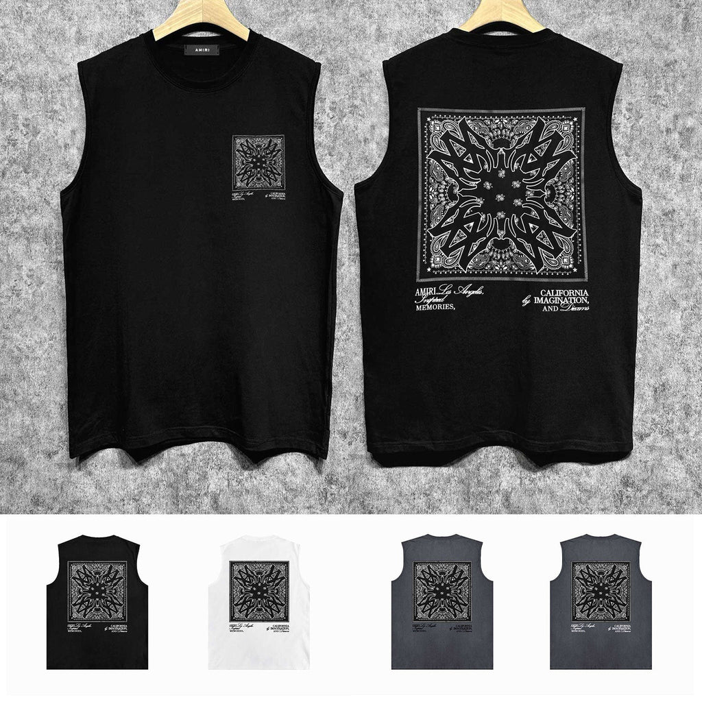 Amiri tank top simple logo square scarf printing