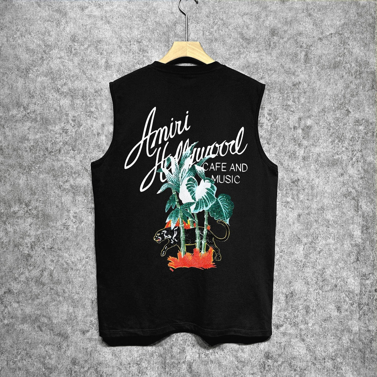 Amiri tank top banana panther printing