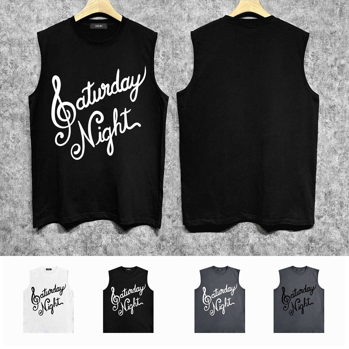 Amiri tank top with slanted art word printing