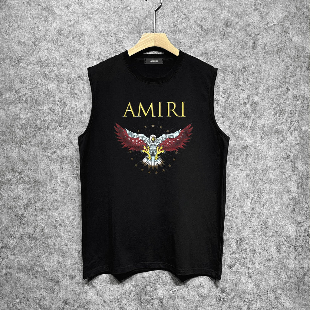 Amiri tank top five-pointed star flying eagle printing