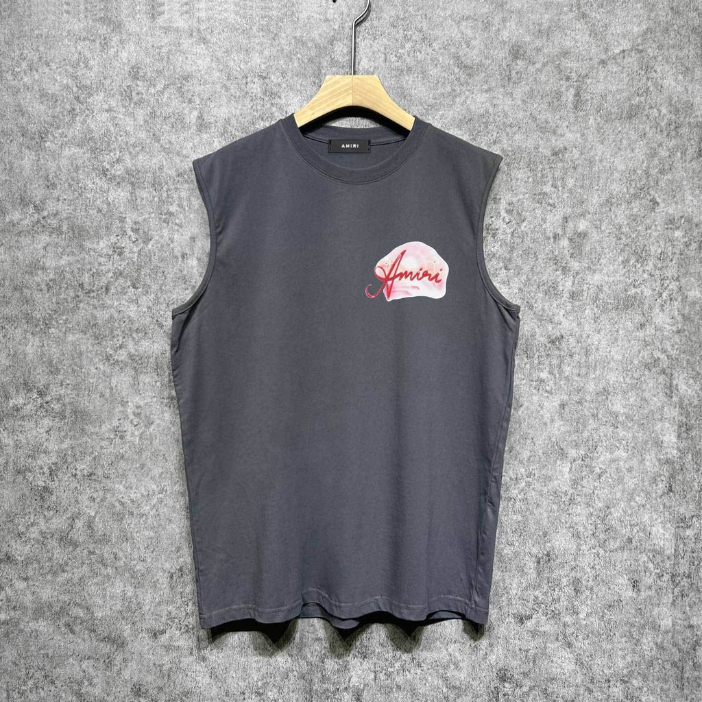 Amiri tank top pink beach print