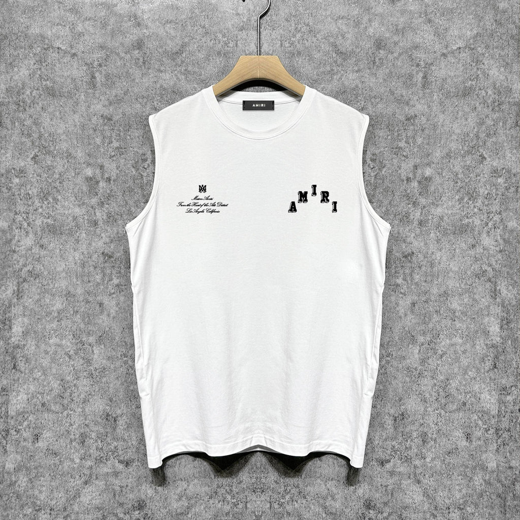 Amiri tank top bone white bone crack letterprinting