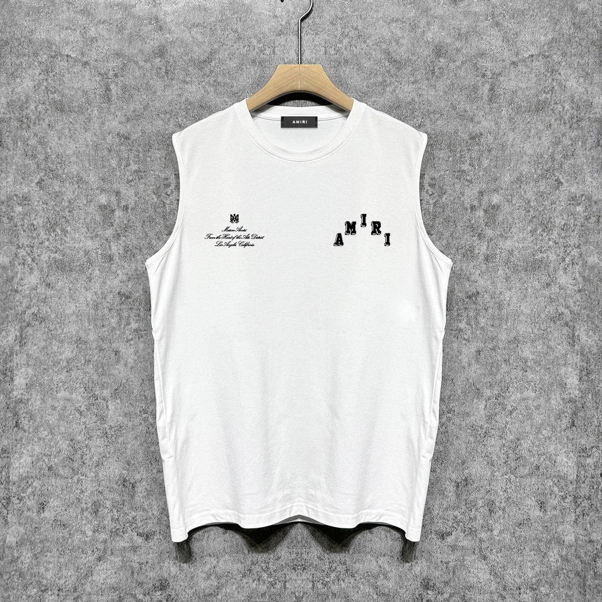 Amiri tank top bone white bone crack letterprinting