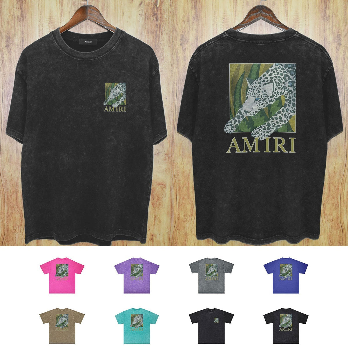 Amiri Washed Distressed T Shirt Printed Trendy Pure Cotton