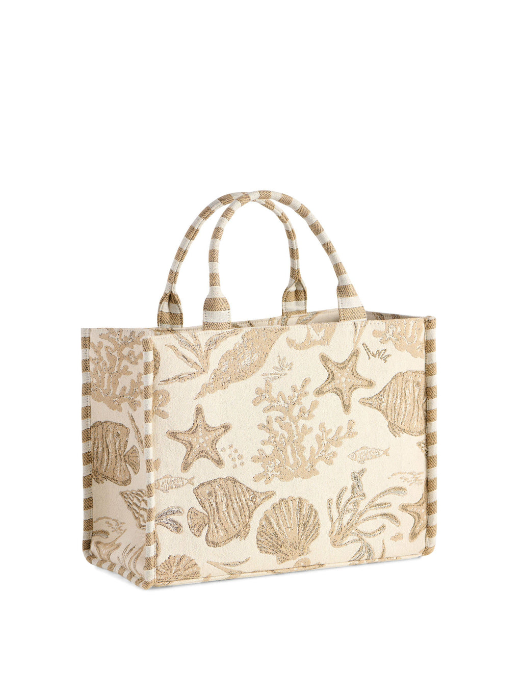 COASTAL JACQUARD TOTE,BEIGE