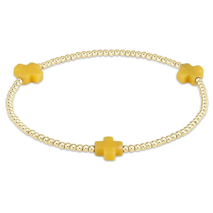 eNewton Signature Cross Small 2mm Bracelet | Canary e.newton Designs BRACELET