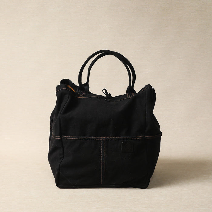 Extra large black canvas tote