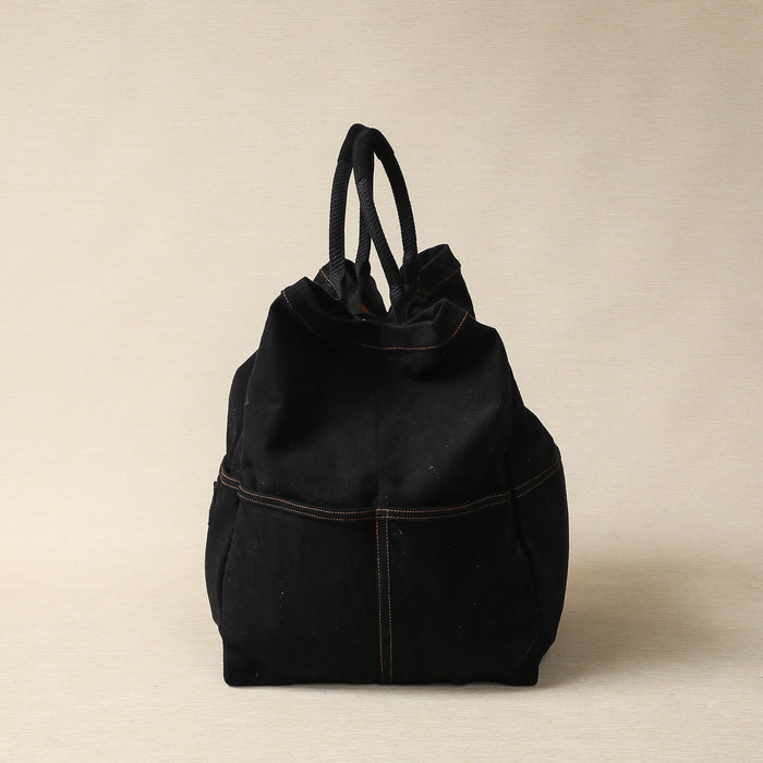 Extra large black canvas tote