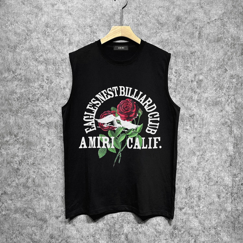Amiri tank top rose printing
