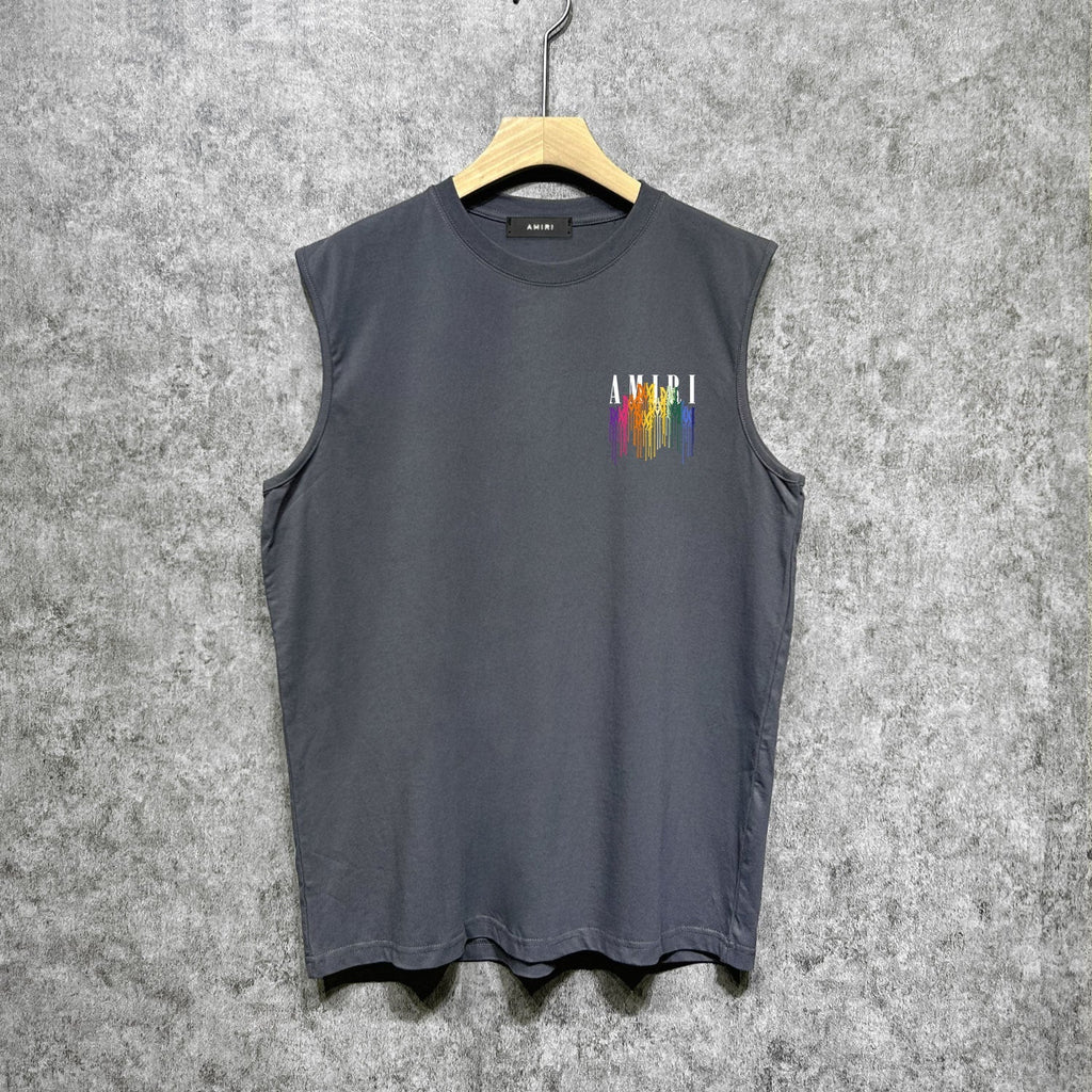 Amiri tank top gradient splash paint printing