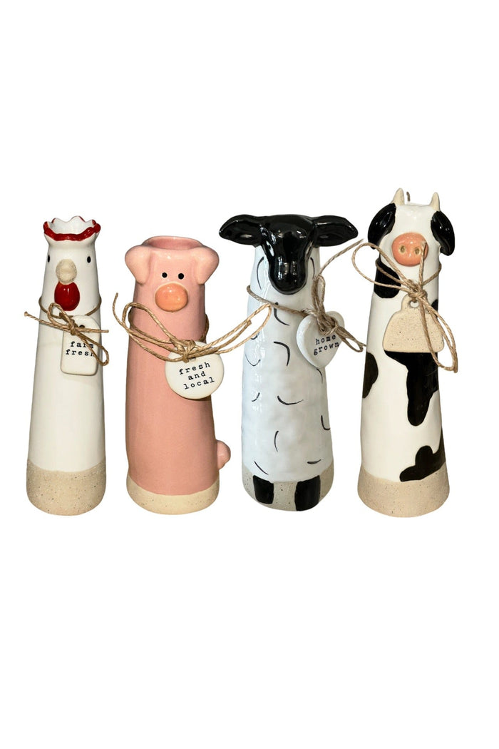 Farm Animal Vases Mud Pie Vase