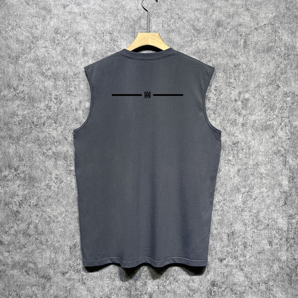 Amiri tank top small spider letter horizontal stripprinting