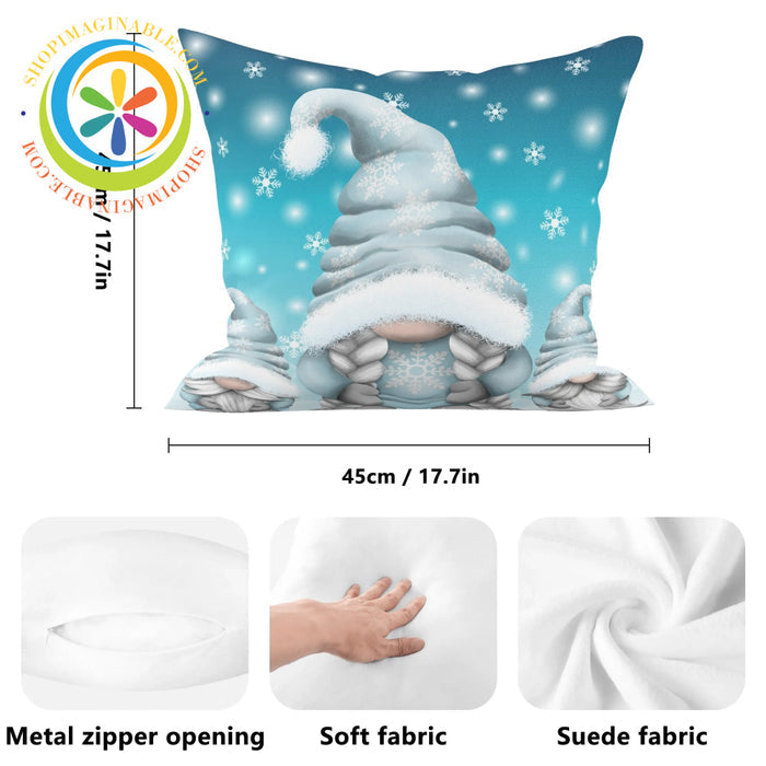 Festive Gnomes Christmas Pillow Cover