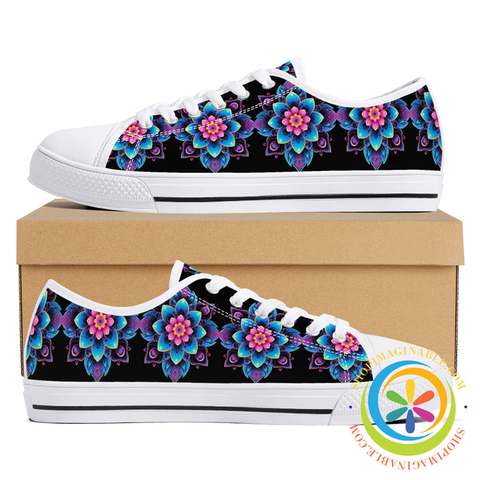 Flower Power Ladies Low Top Canvas Shoes