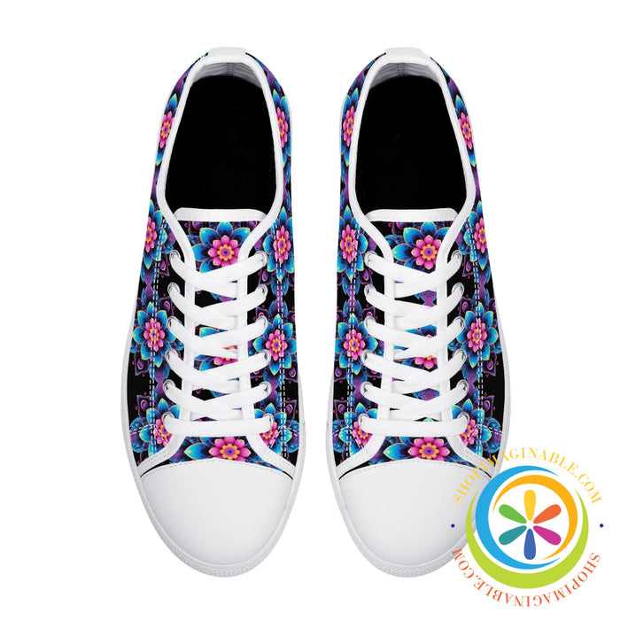 Flower Power Ladies Low Top Canvas Shoes