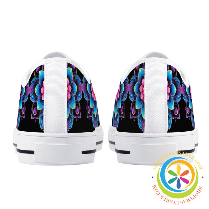 Flower Power Ladies Low Top Canvas Shoes