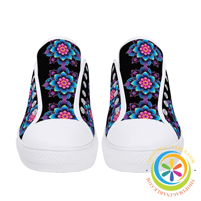 Flower Power Ladies Low Top Canvas Shoes