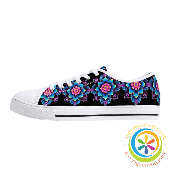 Flower Power Ladies Low Top Canvas Shoes