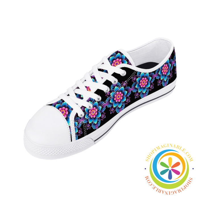 Flower Power Ladies Low Top Canvas Shoes