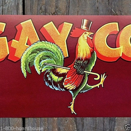 GAY COCK Grape Crate Box Label 1940s