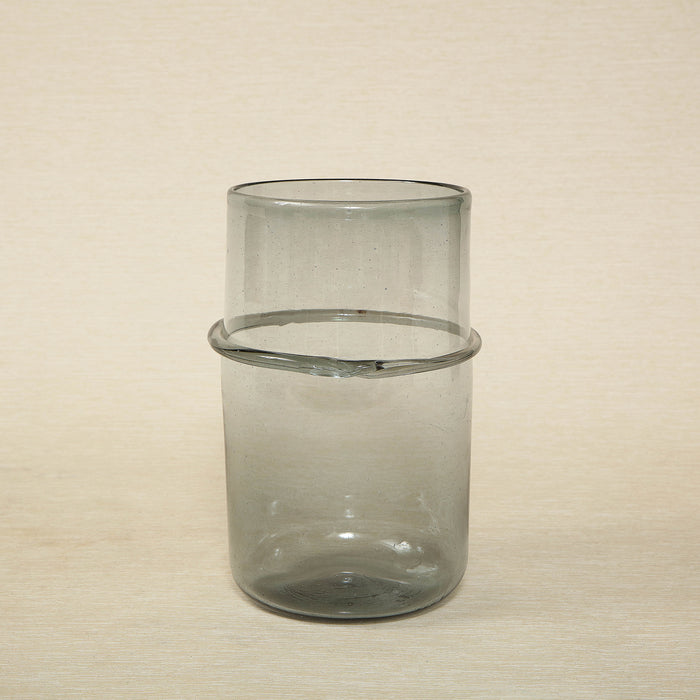 Glass Cylinder Vase with Banded Detail