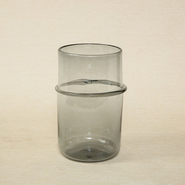 Glass Cylinder Vase with Banded Detail