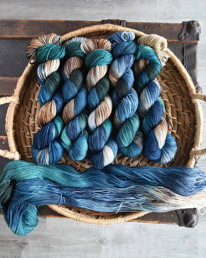 Destination Yarn Mini Skein Set Great Lakes Classic Blues - MINI SKEIN SET