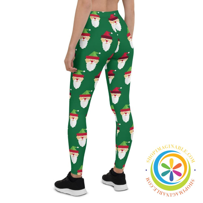 Green Santa Claus Leggings Holiday Season-ShopImaginable.com