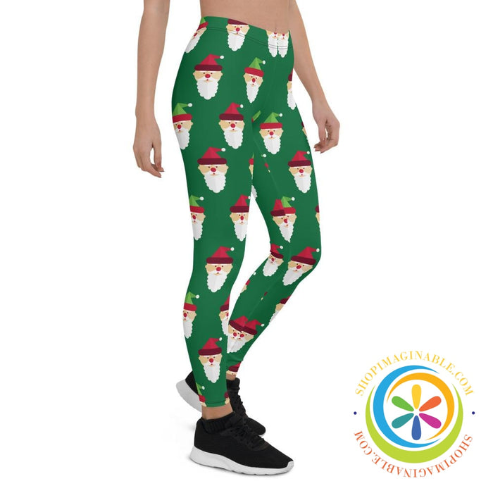 Green Santa Claus Leggings Holiday Season-ShopImaginable.com
