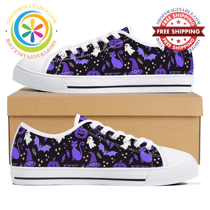 Halloween Party Ladies Low Top Canvas Shoes White / Us12 (Eu44)