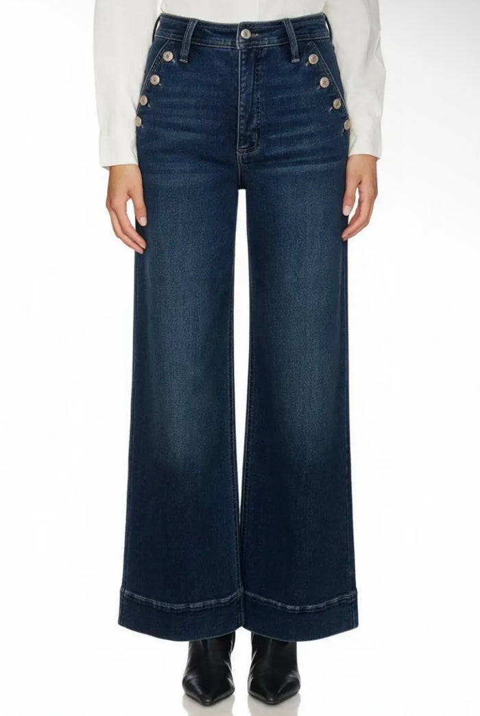 High Rise Tummy Control Palazzo Jeans