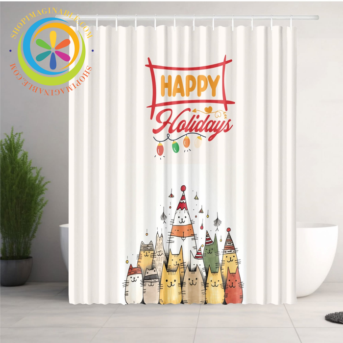 Holiday Cat-Mas Shower Curtain