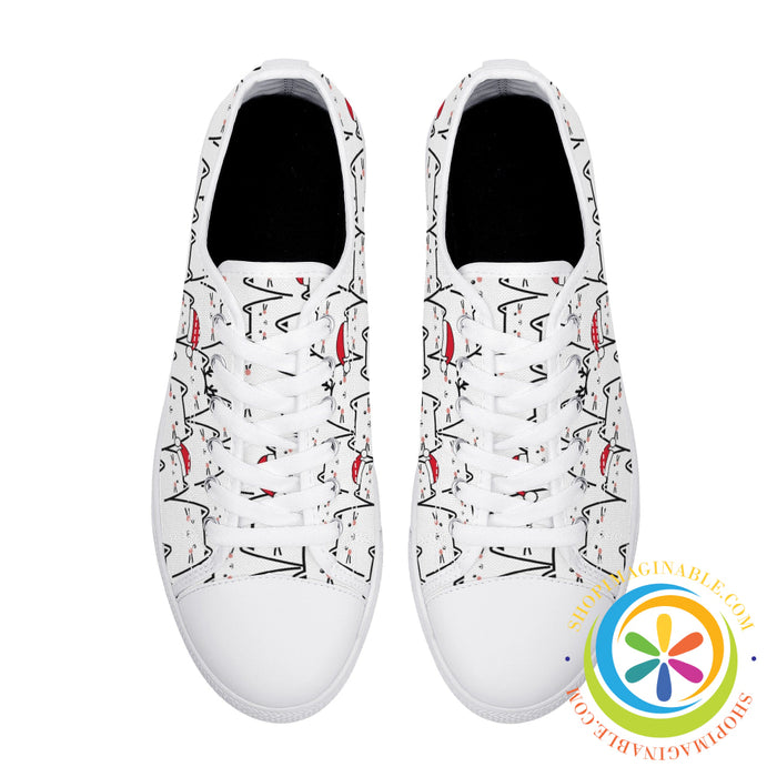 Holiday Cats Ladies Low Top Canvas Shoes