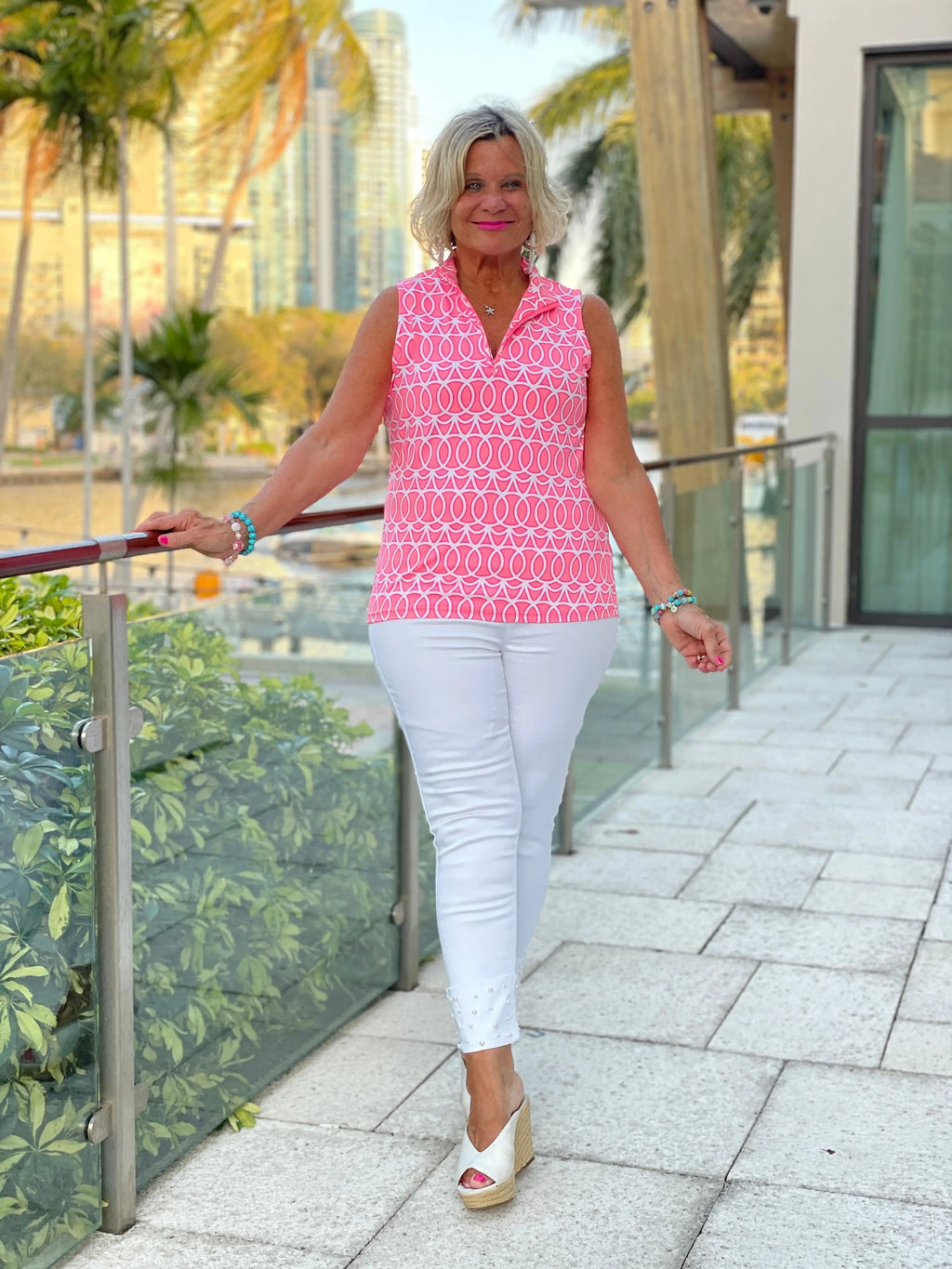 CANDY PINK SLEEVELESS ZIPPER