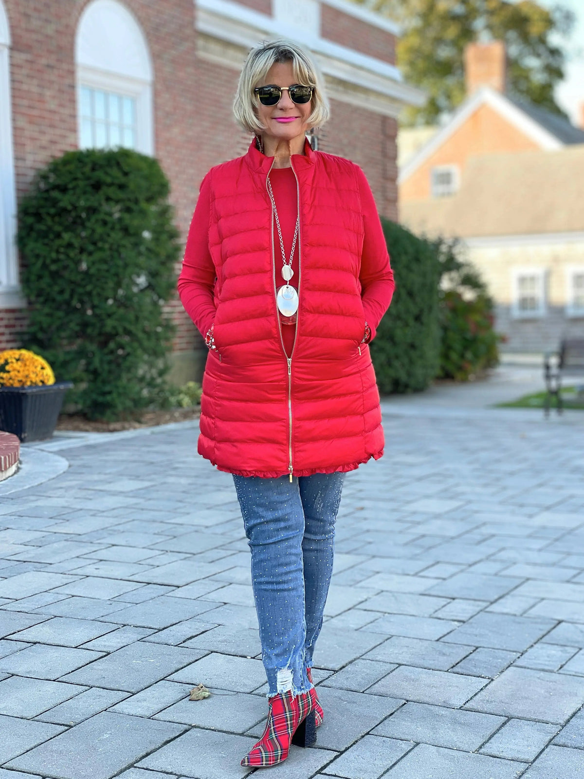 LULU-B RED PUFFER VEST
